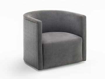 CONFIDENT RATTAN - Fabric armchair with armrests by Living Divani - view 2